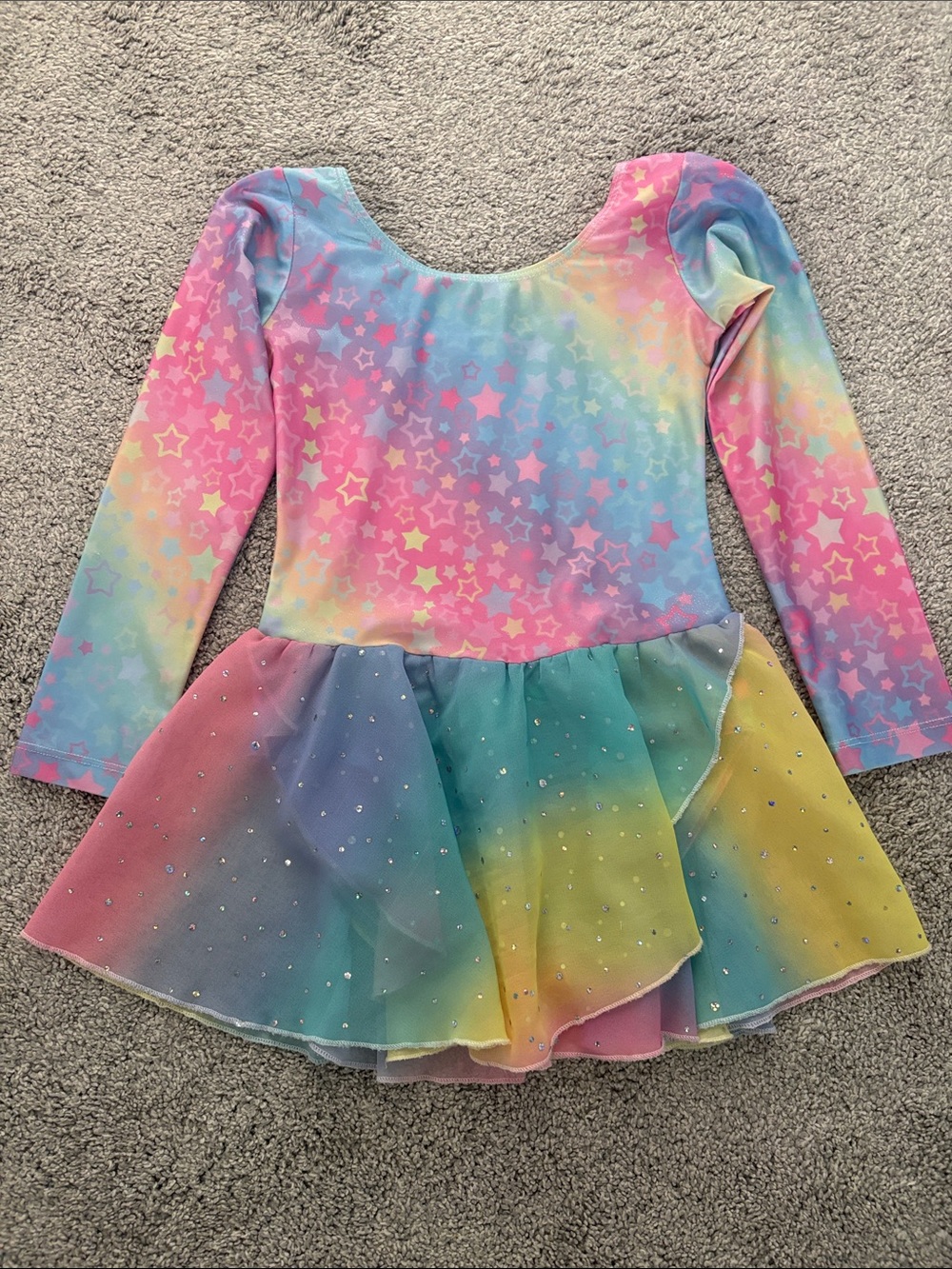 Arshiner Girls Rainbow Star Long-Sleeve leotard